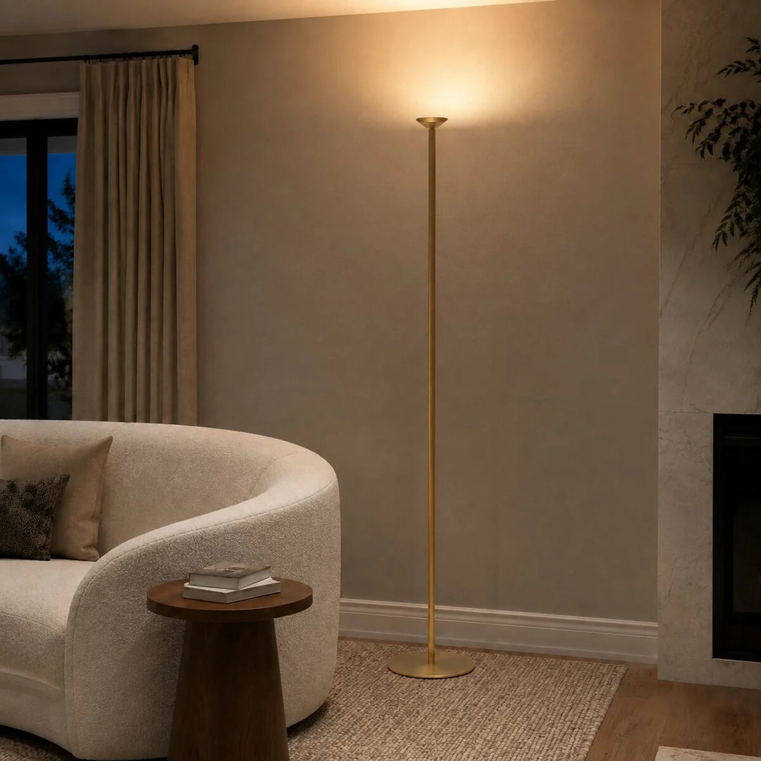 Valor LED Floor Lamp in Brushed Gold