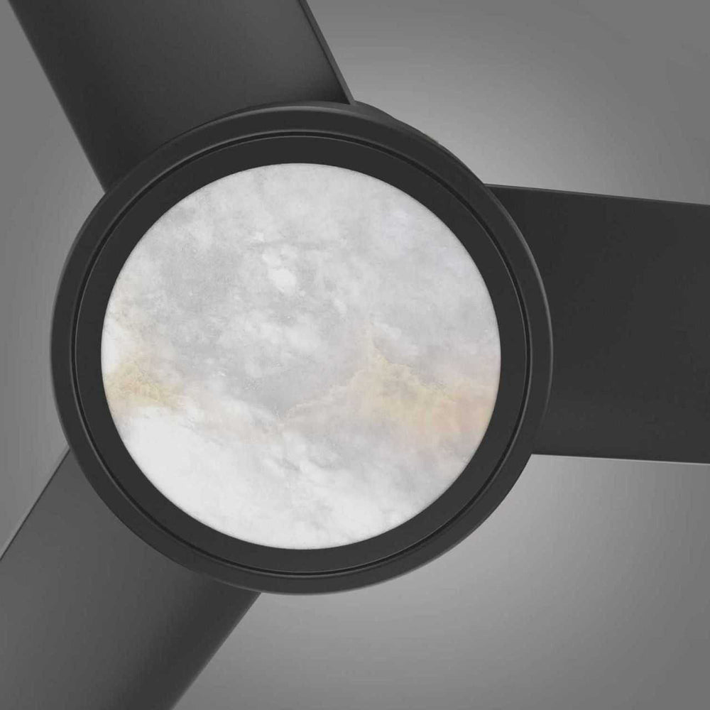 Versa 55" White Hugger Smart Ceiling Fan with Alabaster Lens Mirage Lighting