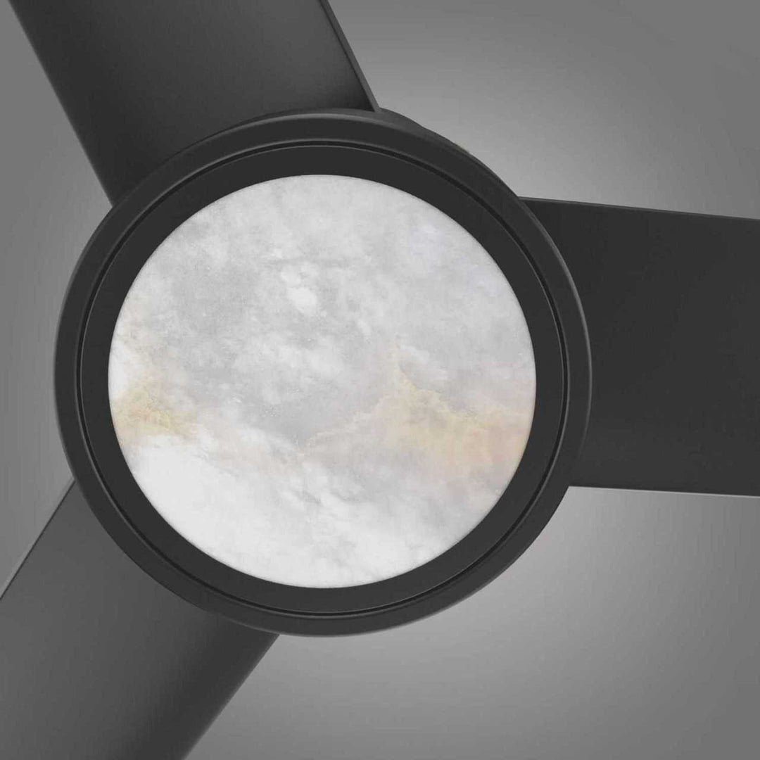 Versa 55" Black Hugger Smart Ceiling Fan with Alabaster Lens Mirage Lighting Group