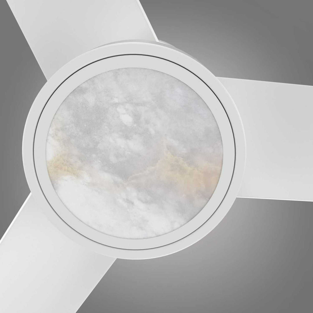 Versa 55" White Hugger Smart Ceiling Fan with Alabaster Lens Mirage Lighting Group