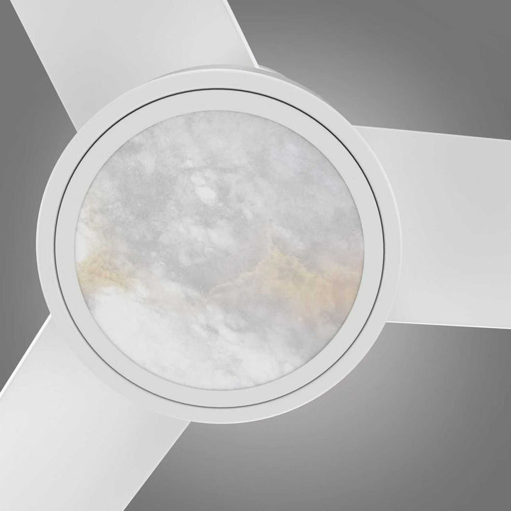Versa 55" White Hugger Smart Ceiling Fan with Alabaster Lens Mirage Lighting Group