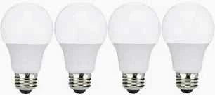 4 Pack A19 E26 Light Bulbs 8W 3000K Standard Pro