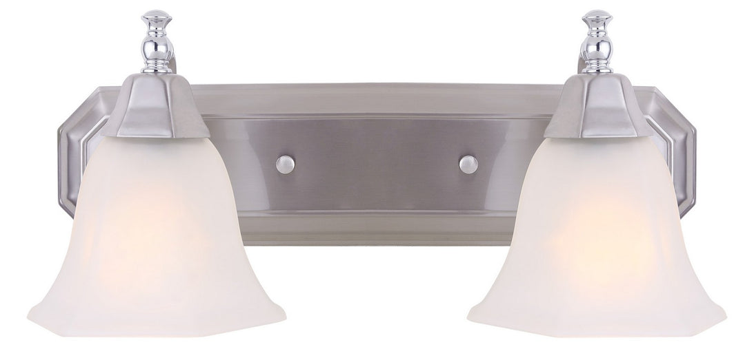 Two Light Vanity in Brushed Pewter/Chrome - available from The Lighting Shoppe, trusted by Canadian homeowners