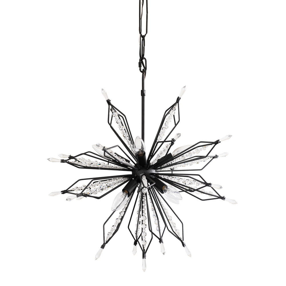 Varaluz - 311P08CB - Eight Light Pendant - Orbital - Carbon