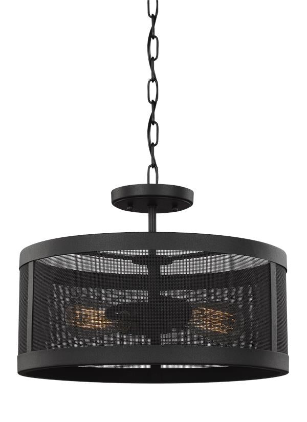Visual Comfort Studio Canada - 7728502EN7-12 - Two Light Semi-Flush Convertible Pendant - Gereon - Black