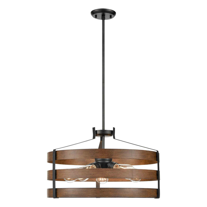 DVI Canada - DVP41808GR+IW - Five Light Pendant - Fort Garry - Graphite And Ironwood On Metal