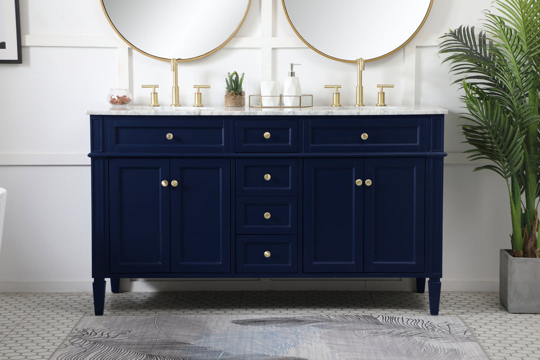 Elegant Lighting - VF12560DBL - Double Bathroom Vanity - Park Avenue - blue
