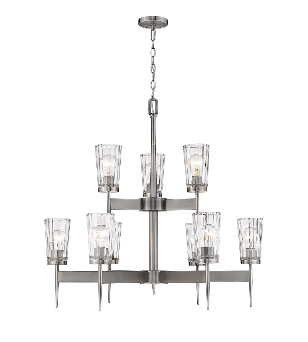 Z-Lite Canada - 1932-9AN - Nine Light Chandelier - Flair - Antique Nickel