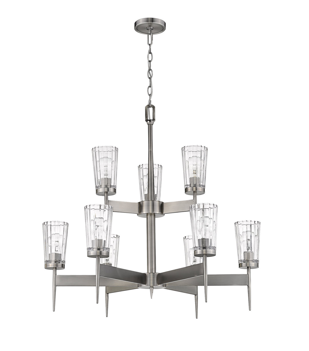 Z-Lite Canada - 1932-9AN - Nine Light Chandelier - Flair - Antique Nickel