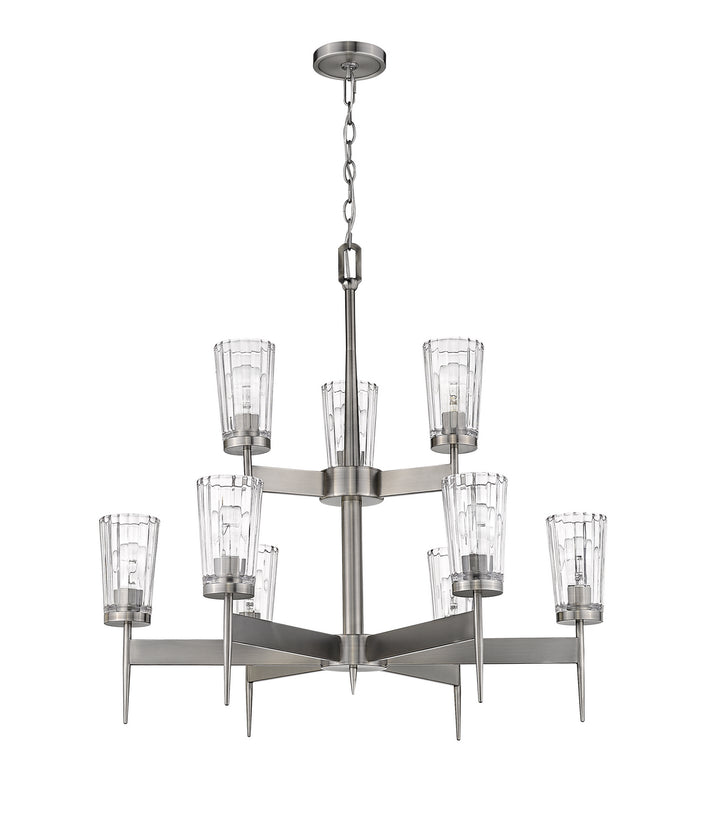 Z-Lite Canada - 1932-9AN - Nine Light Chandelier - Flair - Antique Nickel
