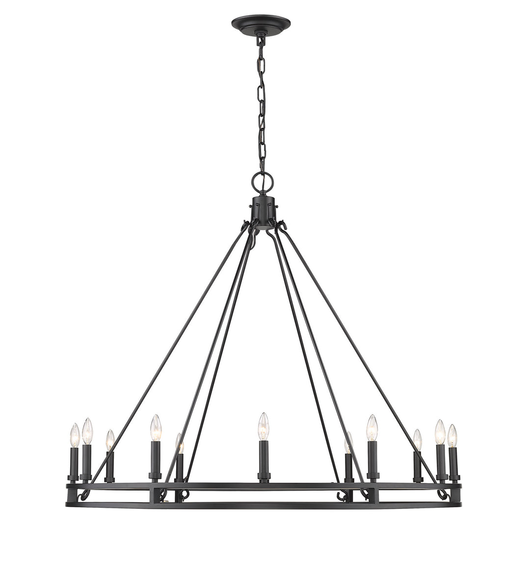 Z-Lite Canada - 4005-12MB - 12 Light Chandelier - Dennison - Matte Black