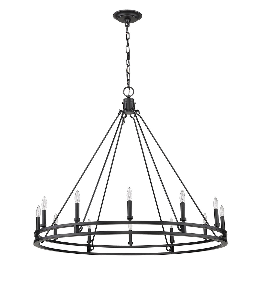 Z-Lite Canada - 4005-12MB - 12 Light Chandelier - Dennison - Matte Black