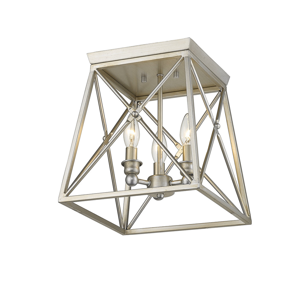 Z-Lite Canada - 447F11-AS - Three Light Flush Mount - Trestle - Antique Silver
