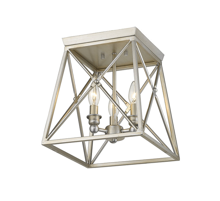 Z-Lite Canada - 447F11-AS - Three Light Flush Mount - Trestle - Antique Silver