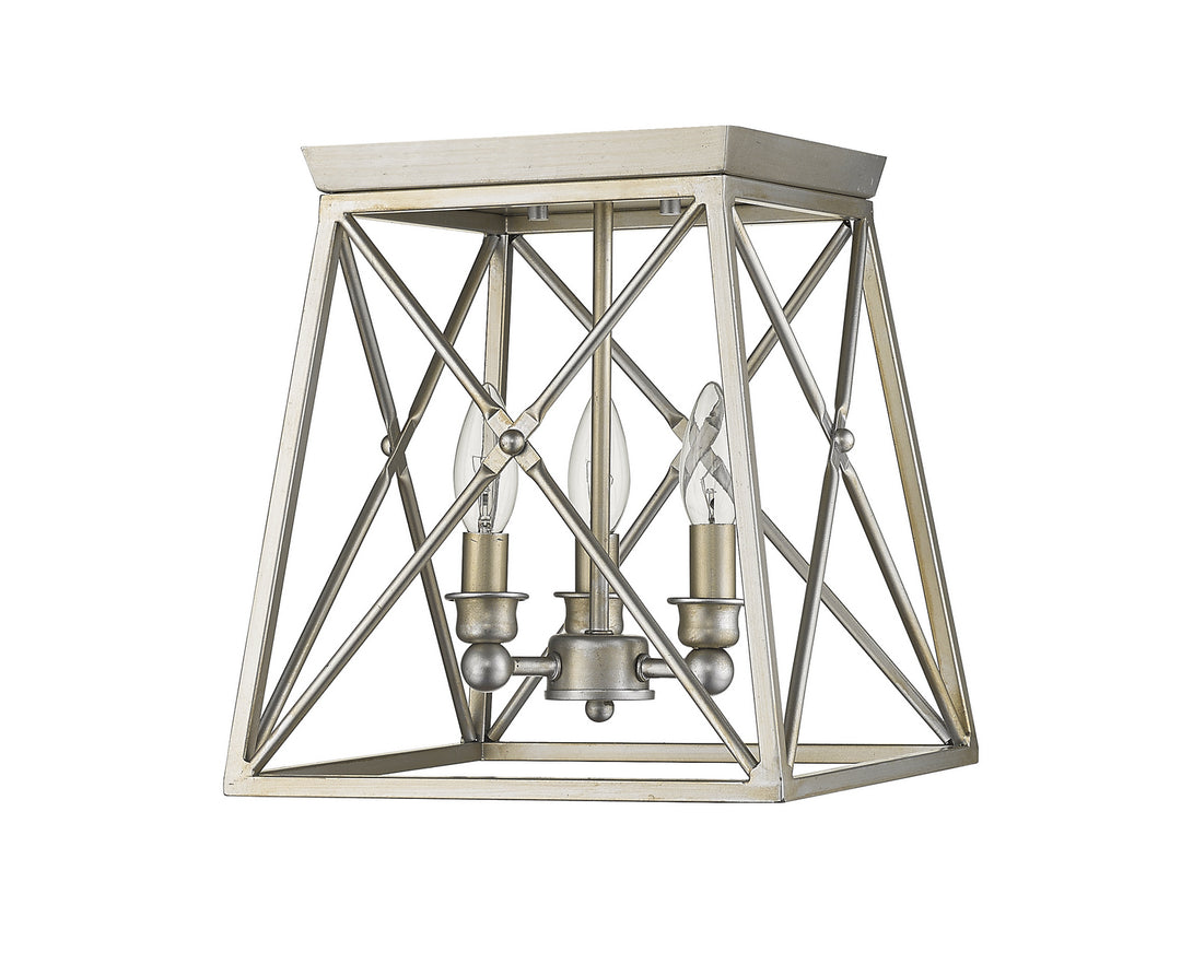 Z-Lite Canada - 447F11-AS - Three Light Flush Mount - Trestle - Antique Silver