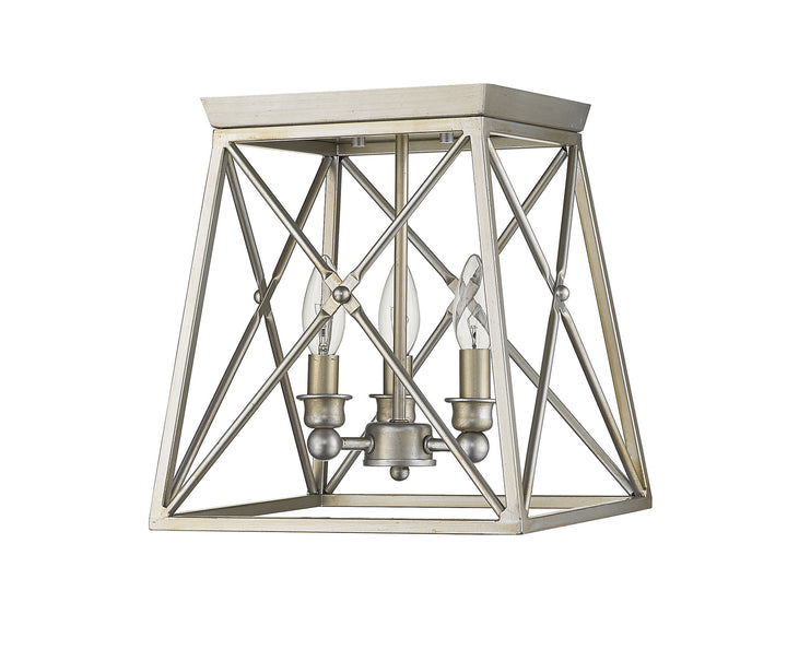 Z-Lite Canada - 447F11-AS - Three Light Flush Mount - Trestle - Antique Silver