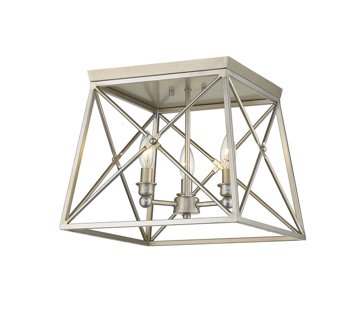 Z-Lite Canada - 447F14-AS - Three Light Flush Mount - Trestle - Antique Silver
