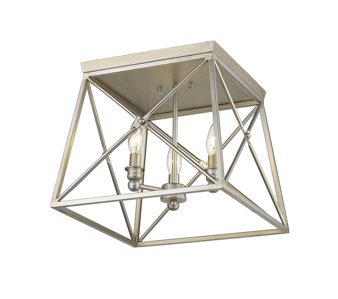 Z-Lite Canada - 447F14-AS - Three Light Flush Mount - Trestle - Antique Silver