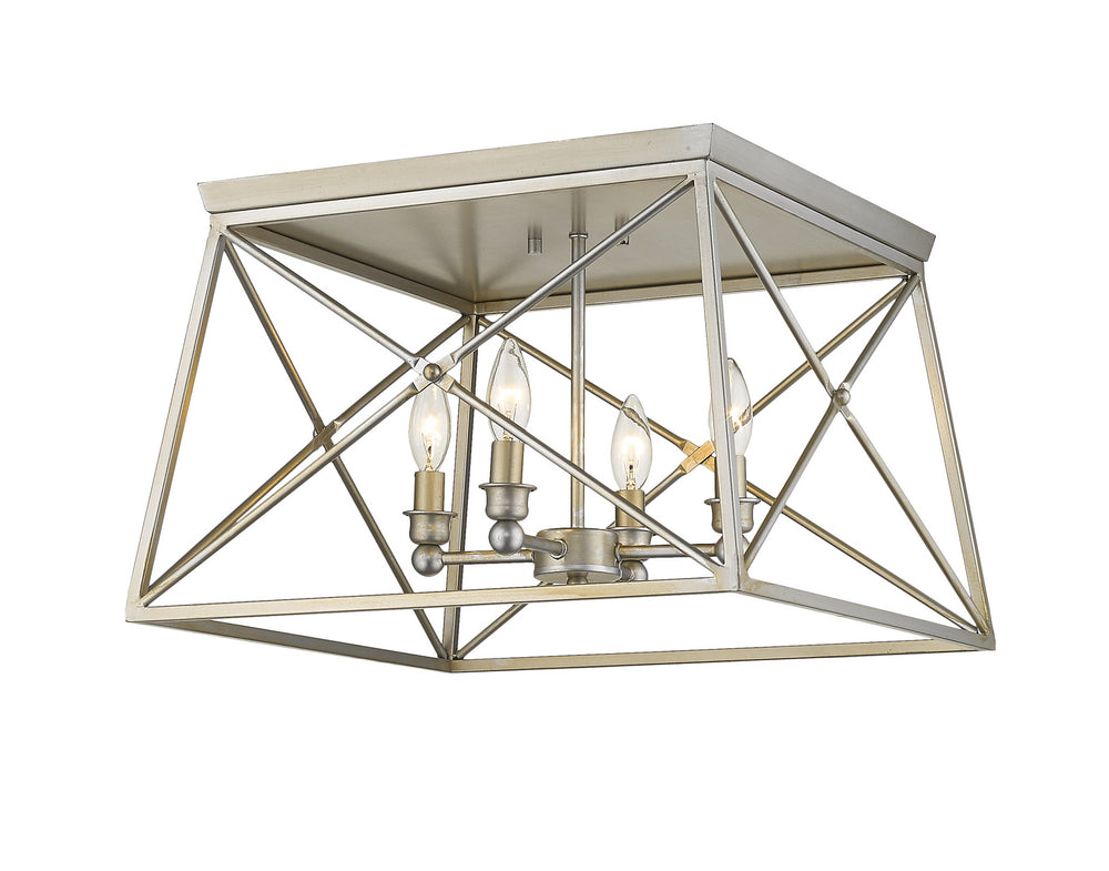 Z-Lite Canada - 447F18-AS - Four Light Flush Mount - Trestle - Antique Silver