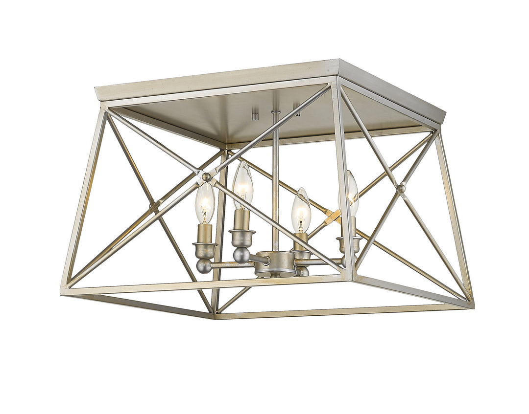 Z-Lite Canada - 447F18-AS - Four Light Flush Mount - Trestle - Antique Silver
