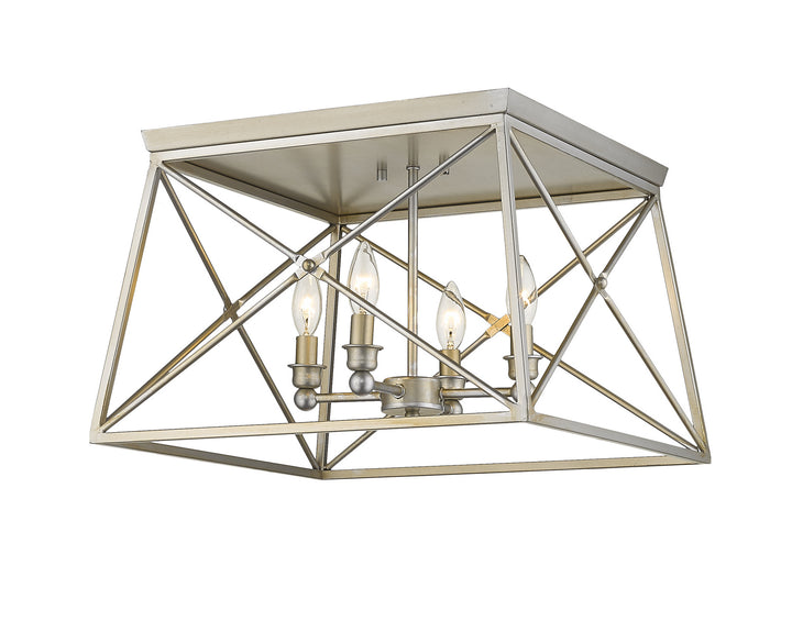 Z-Lite Canada - 447F18-AS - Four Light Flush Mount - Trestle - Antique Silver