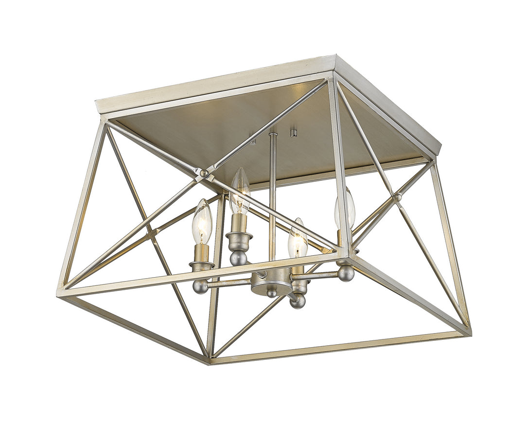 Z-Lite Canada - 447F18-AS - Four Light Flush Mount - Trestle - Antique Silver