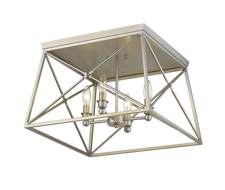 Z-Lite Canada - 447F18-AS - Four Light Flush Mount - Trestle - Antique Silver