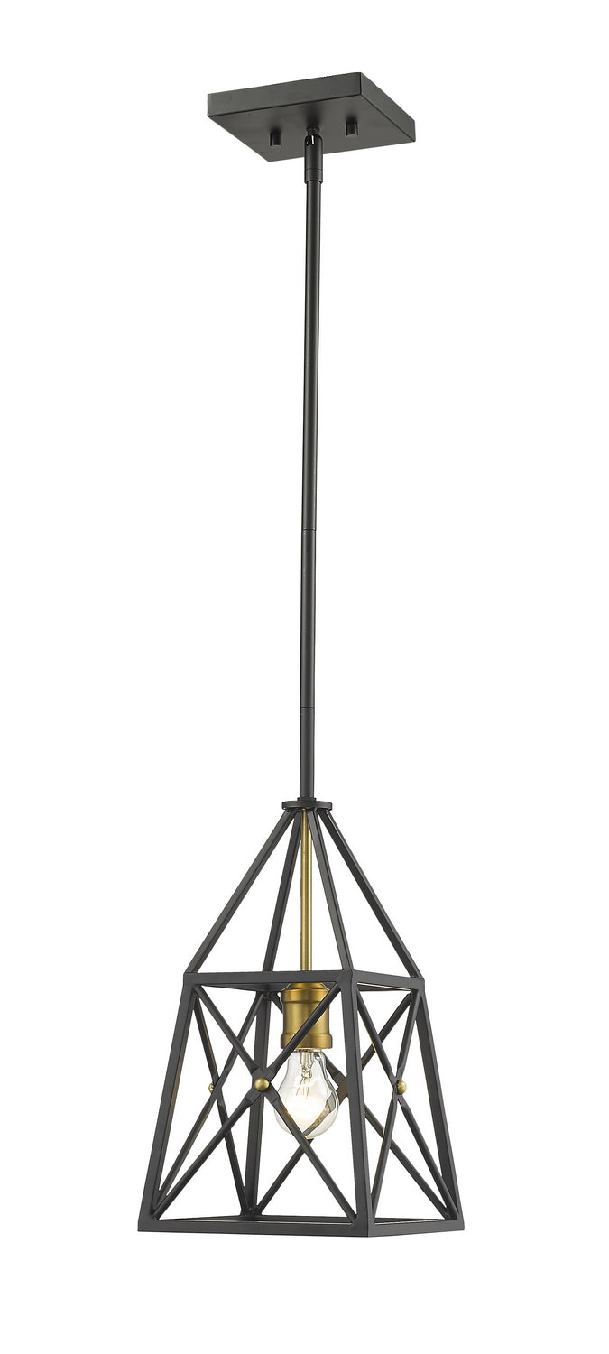 Z-Lite Canada - 447MP-MB-OBR - One Light Pendant - Trestle - Matte Black + Olde Brass