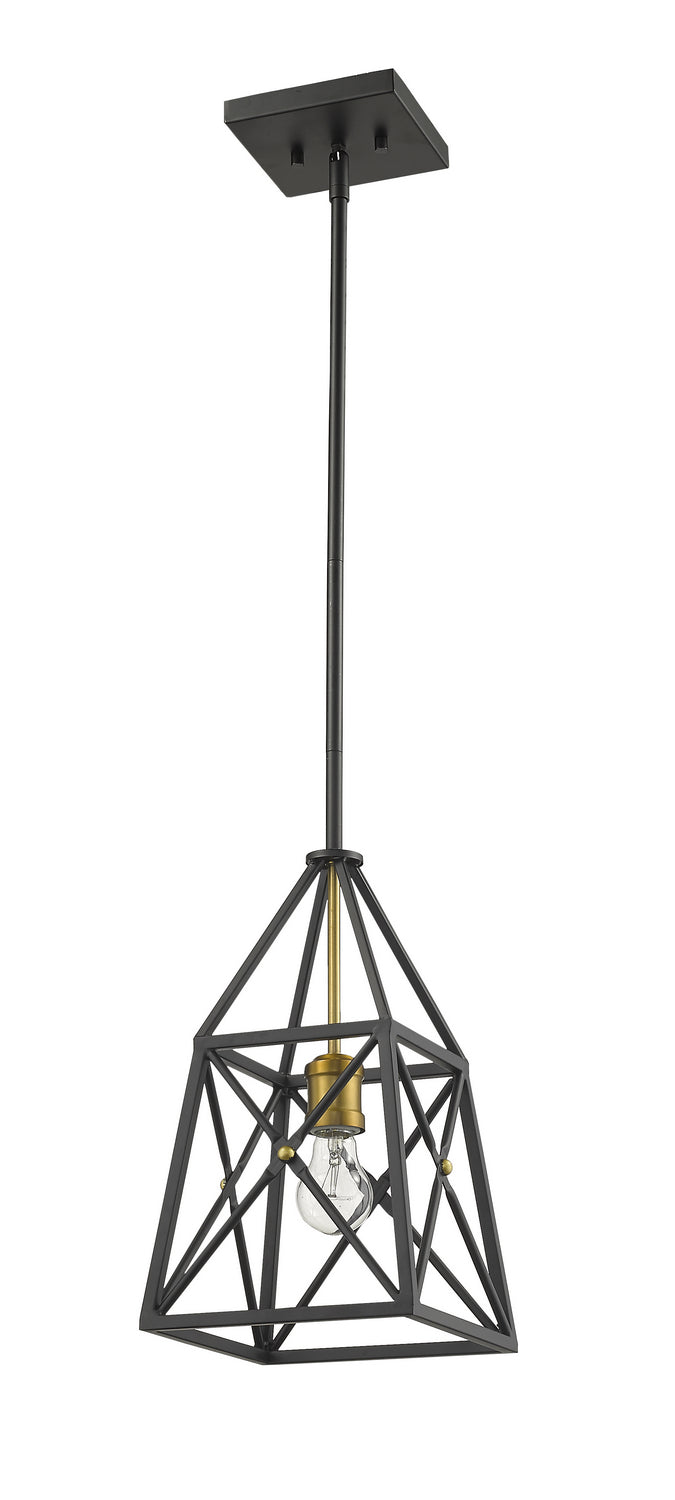 Z-Lite Canada - 447MP-MB-OBR - One Light Pendant - Trestle - Matte Black + Olde Brass
