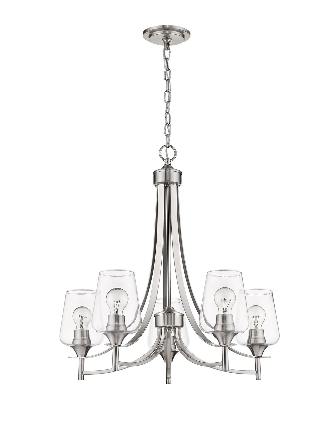 Z-Lite Canada - 473-5BN - Five Light Chandelier - Joliet - Brushed Nickel