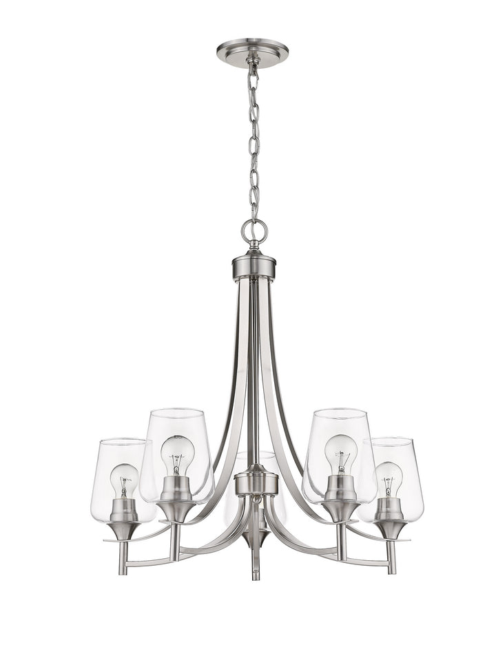 Z-Lite Canada - 473-5BN - Five Light Chandelier - Joliet - Brushed Nickel