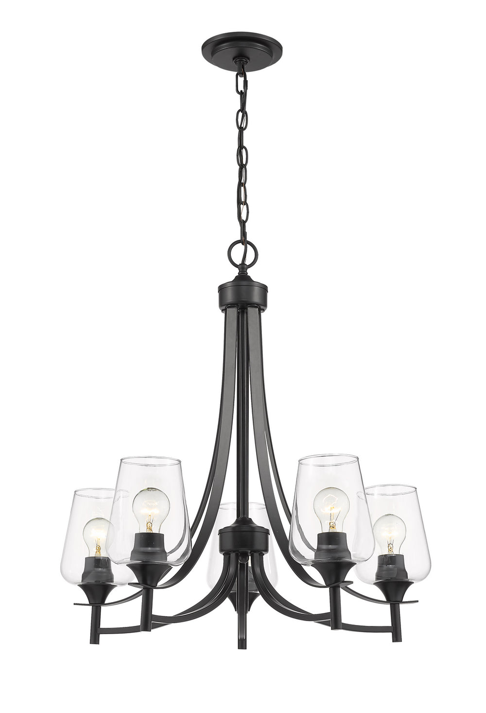 Z-Lite Canada - 473-5MB - Five Light Chandelier - Joliet - Matte Black