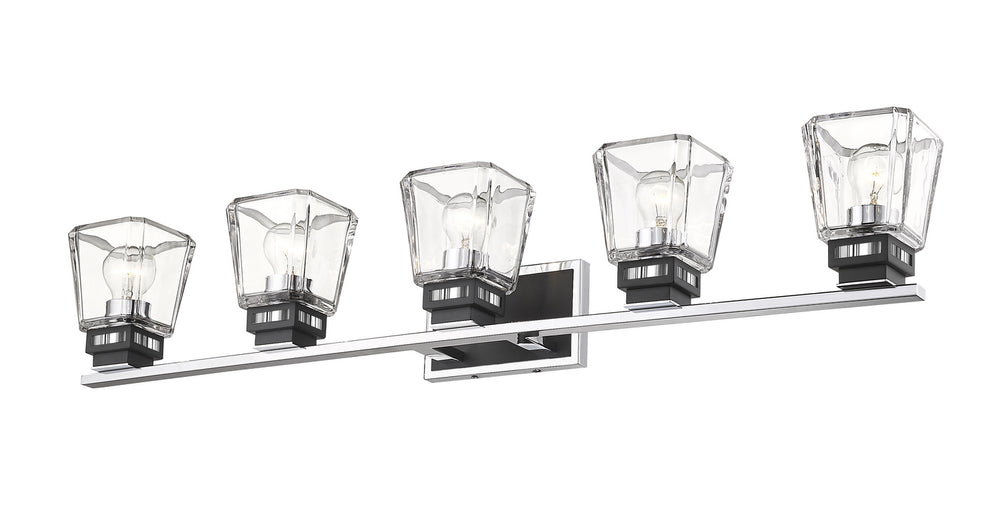 Z-Lite Canada - 474-5V-CH-MB - Five Light Vanity - Jackson - Chrome + Matte Black