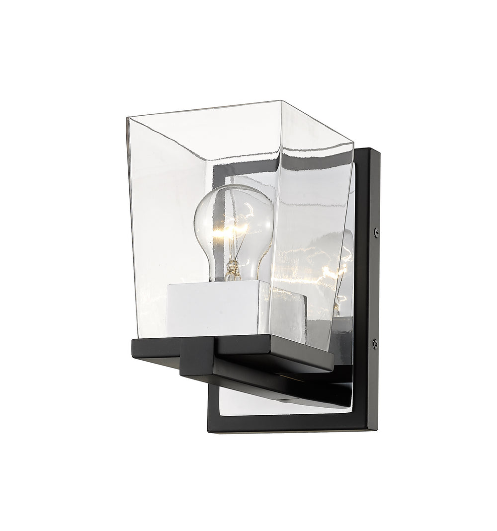 Z-Lite Canada - 475-1S-MB-CH - One Light Wall Sconce - Bleeker Street - Matte Black + Chrome