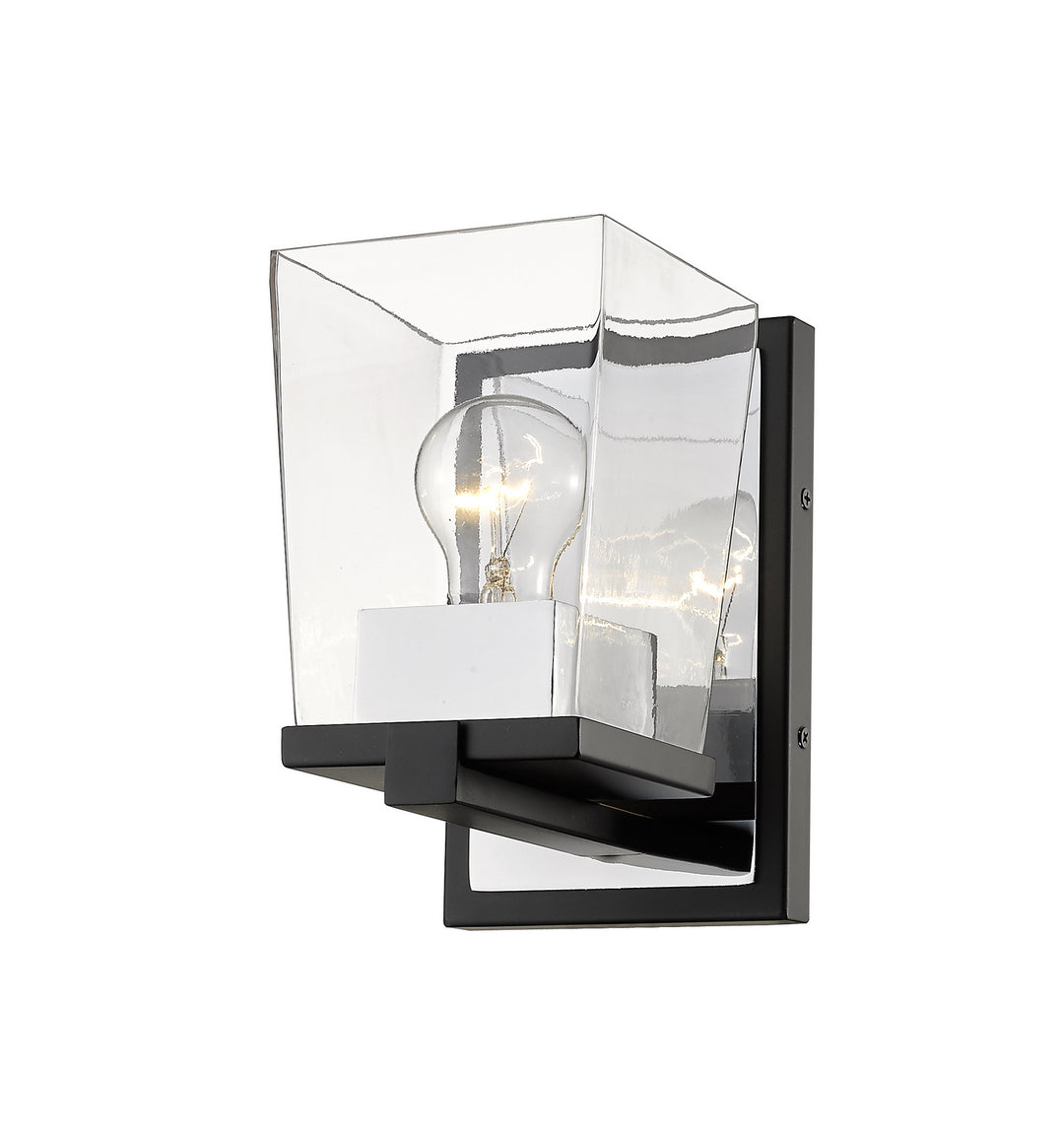 Z-Lite Canada - 475-1S-MB-CH - One Light Wall Sconce - Bleeker Street - Matte Black + Chrome