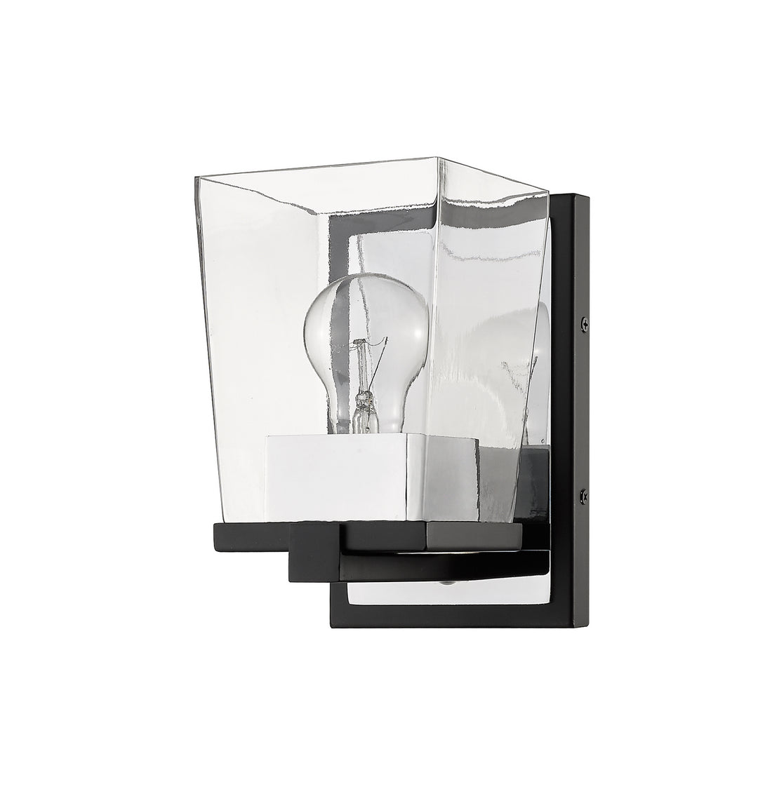 Z-Lite Canada - 475-1S-MB-CH - One Light Wall Sconce - Bleeker Street - Matte Black + Chrome