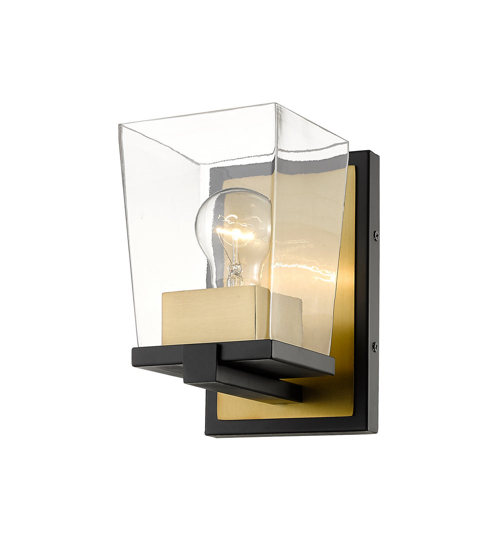Z-Lite Canada - 475-1S-MB-OBR - One Light Wall Sconce - Bleeker Street - Matte Black + Olde Brass