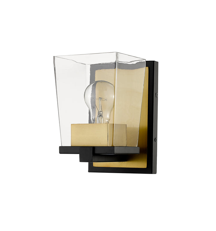Z-Lite Canada - 475-1S-MB-OBR - One Light Wall Sconce - Bleeker Street - Matte Black + Olde Brass