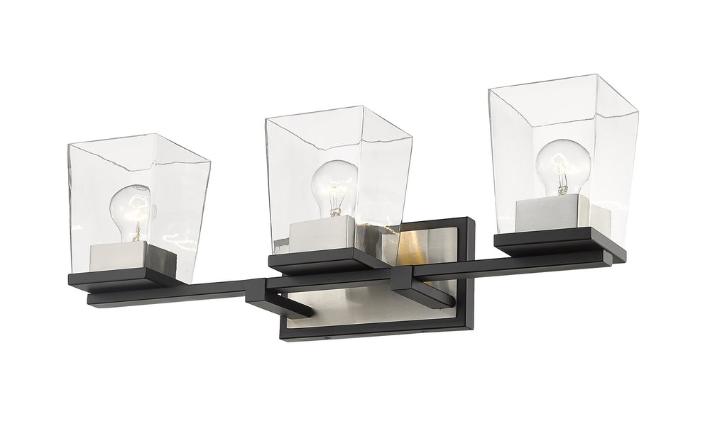 Z-Lite Canada - 475-3V-MB-BN - Three Light Vanity - Bleeker Street - Matte Black + Brushed Nickel