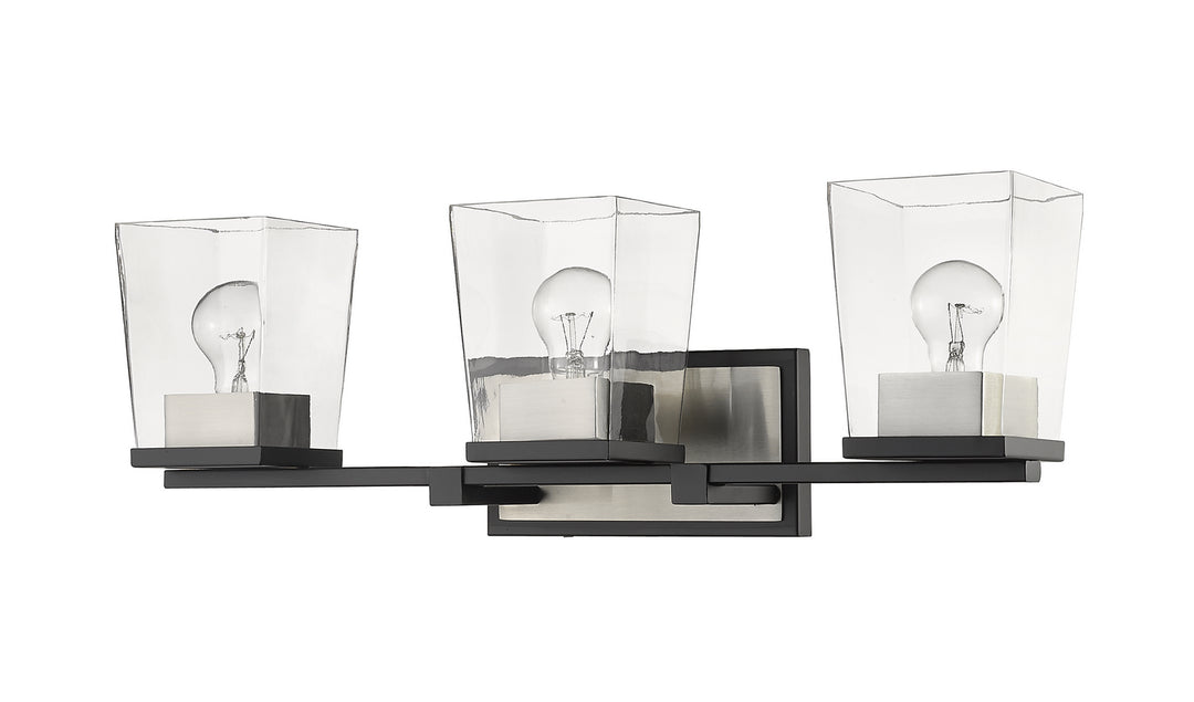 Z-Lite Canada - 475-3V-MB-BN - Three Light Vanity - Bleeker Street - Matte Black + Brushed Nickel