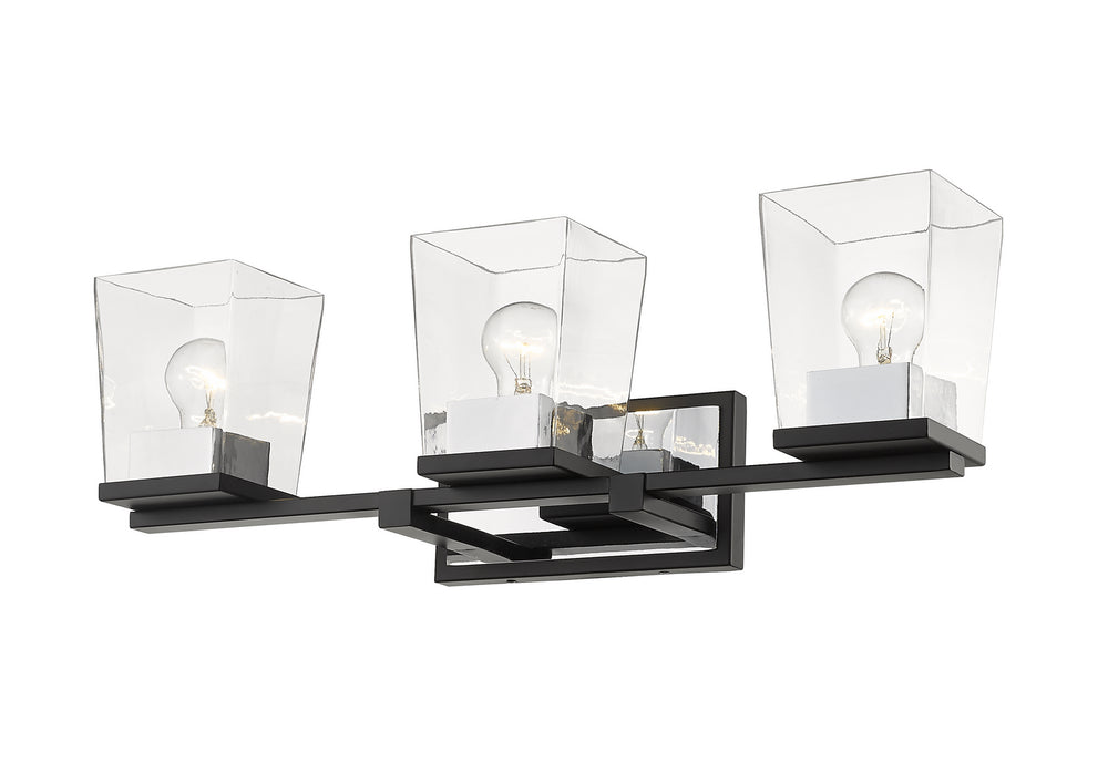 Z-Lite Canada - 475-3V-MB-CH - Three Light Vanity - Bleeker Street - Matte Black + Chrome