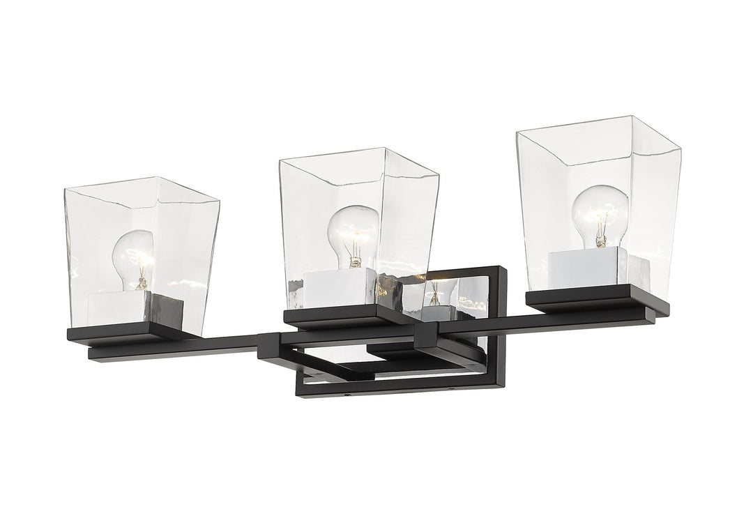 Z-Lite Canada - 475-3V-MB-CH - Three Light Vanity - Bleeker Street - Matte Black + Chrome