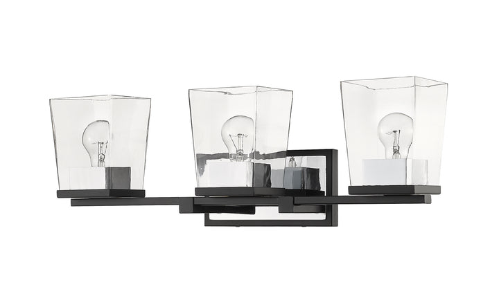 Z-Lite Canada - 475-3V-MB-CH - Three Light Vanity - Bleeker Street - Matte Black + Chrome