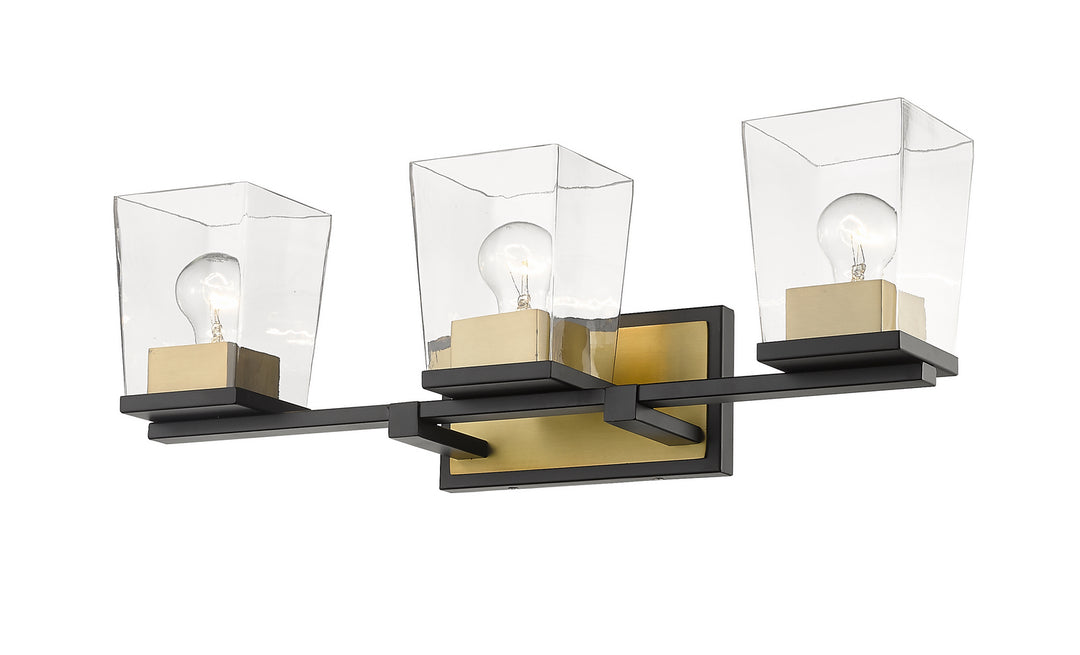 Z-Lite Canada - 475-3V-MB-OBR - Three Light Vanity - Bleeker Street - Matte Black + Olde Brass