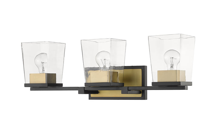 Z-Lite Canada - 475-3V-MB-OBR - Three Light Vanity - Bleeker Street - Matte Black + Olde Brass