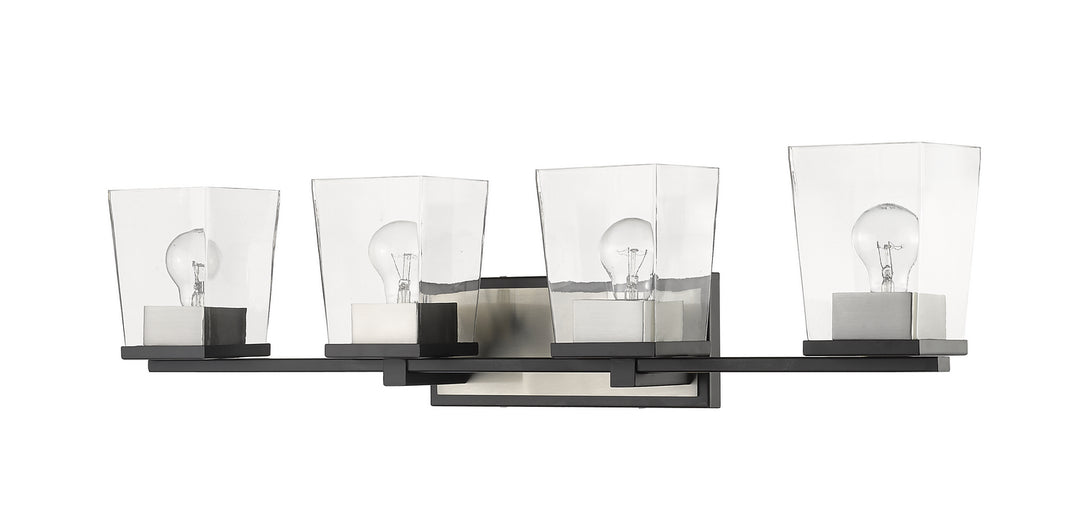 Z-Lite Canada - 475-4V-MB-BN - Four Light Vanity - Bleeker Street - Matte Black + Brushed Nickel
