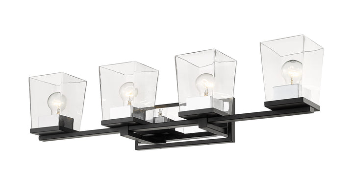Z-Lite Canada - 475-4V-MB-CH - Four Light Vanity - Bleeker Street - Matte Black + Chrome
