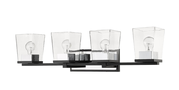 Z-Lite Canada - 475-4V-MB-CH - Four Light Vanity - Bleeker Street - Matte Black + Chrome
