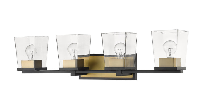 Z-Lite Canada - 475-4V-MB-OBR - Four Light Vanity - Bleeker Street - Matte Black + Olde Brass