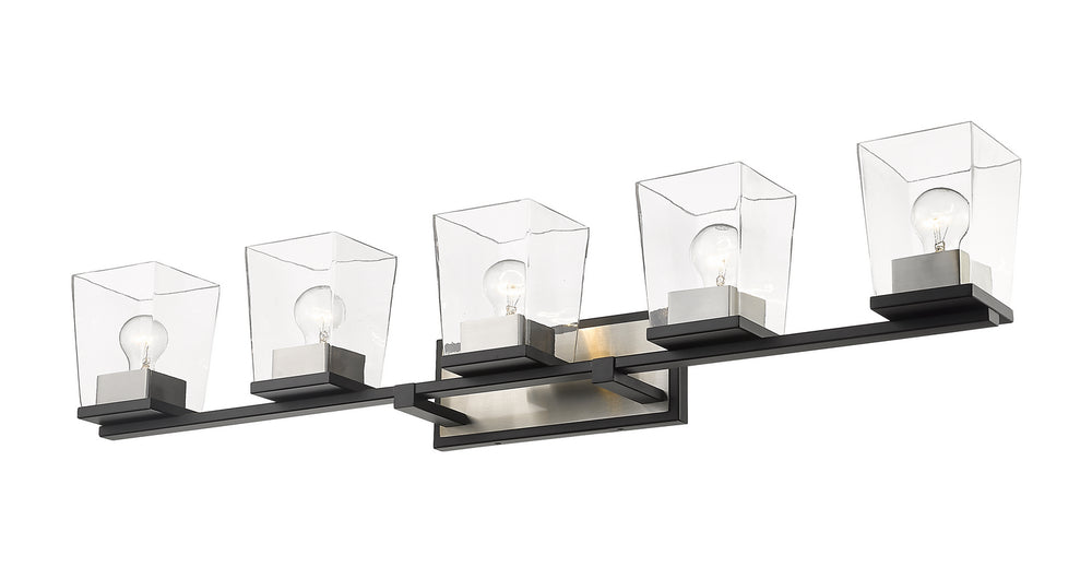 Z-Lite Canada - 475-5V-MB-BN - Five Light Vanity - Bleeker Street - Matte Black + Brushed Nickel